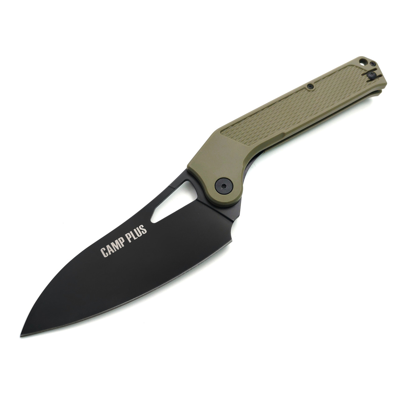 Ontario складной нож Camp Plus EDC Linerlock 4320 сталь 420 чёрный, рукоять GRN олива
