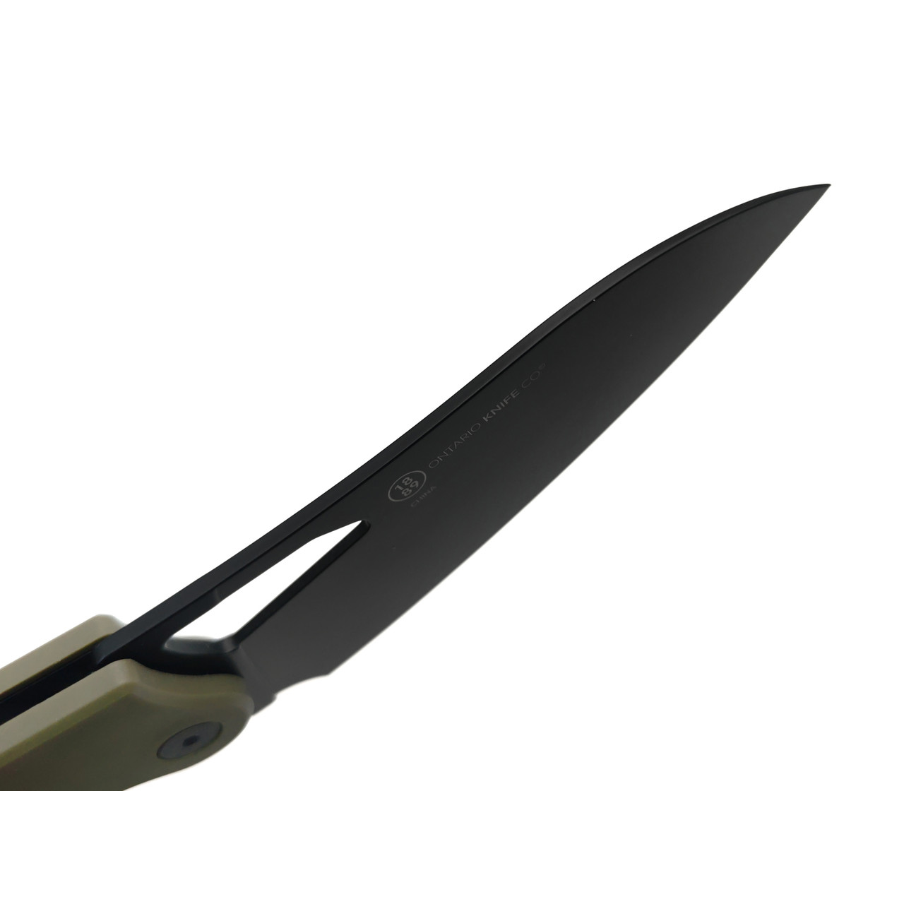 Ontario складной нож Camp Plus EDC Linerlock 4320 сталь 420 чёрный, рукоять GRN олива