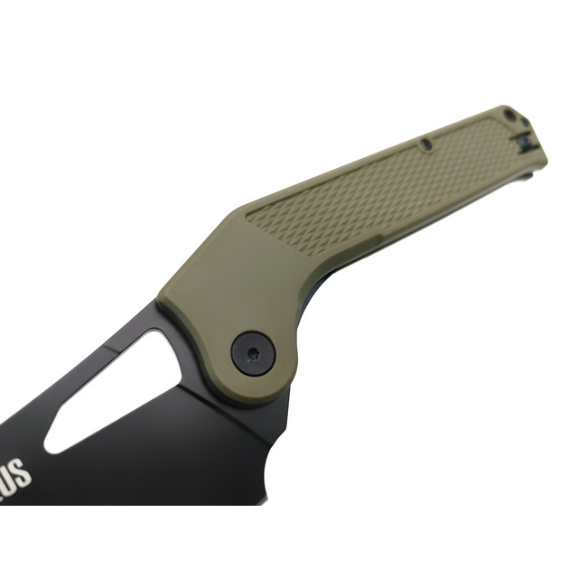 Ontario складной нож Camp Plus EDC Linerlock 4320 сталь 420 чёрный, рукоять GRN олива