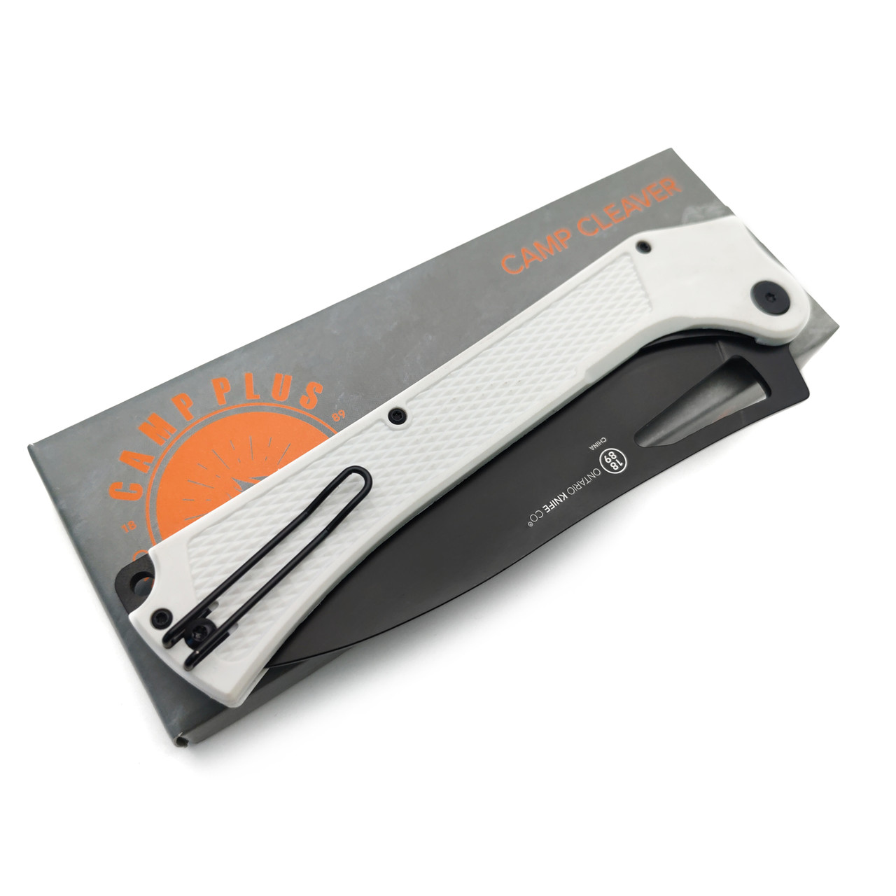 Ontario складной нож Camp Plus EDC Linerlock 4325WH сталь 420 чёрный, рукоять GRN белый