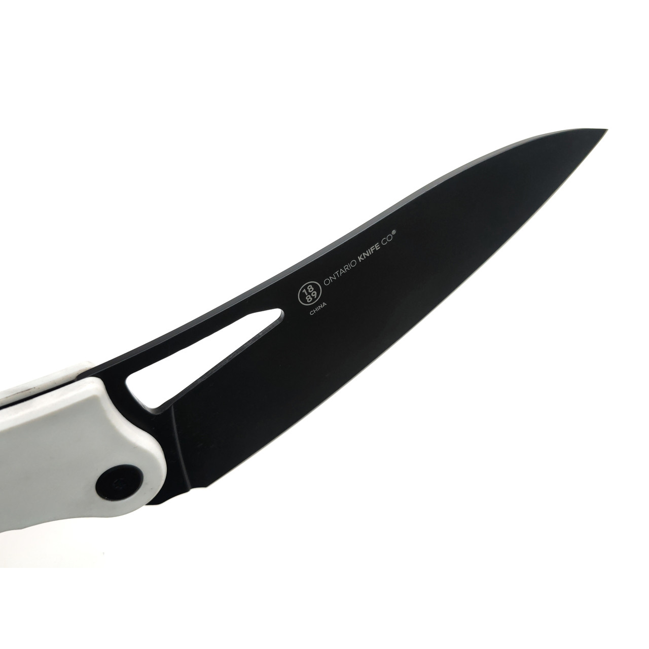 Ontario складной нож Camp Plus EDC Linerlock 4325WH сталь 420 чёрный, рукоять GRN белый