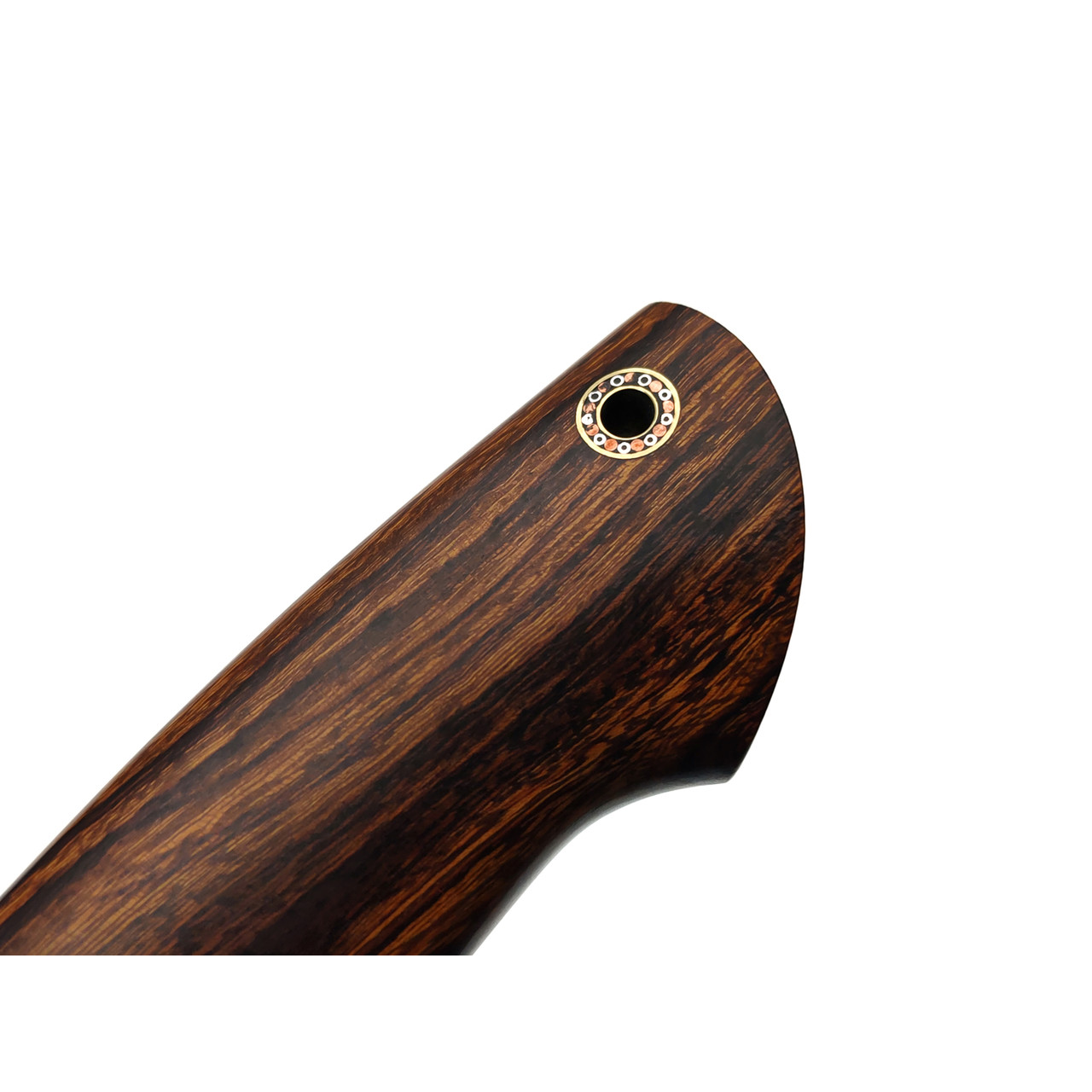 Влад Матвеев нож VMK04 мозаичный дамаск, рукоять Айронвуд, стаб. бивень мамонта, мокумэ-ганэ