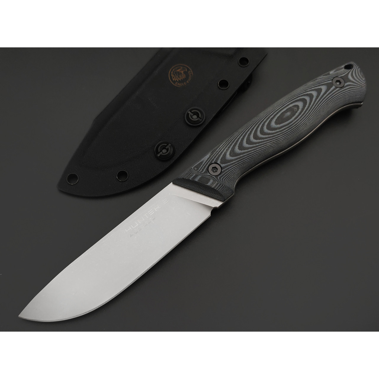 Eagle Knives нож Hunter 2 сталь Aus10Co стоунвош, рукоять G10 чёрный с серым