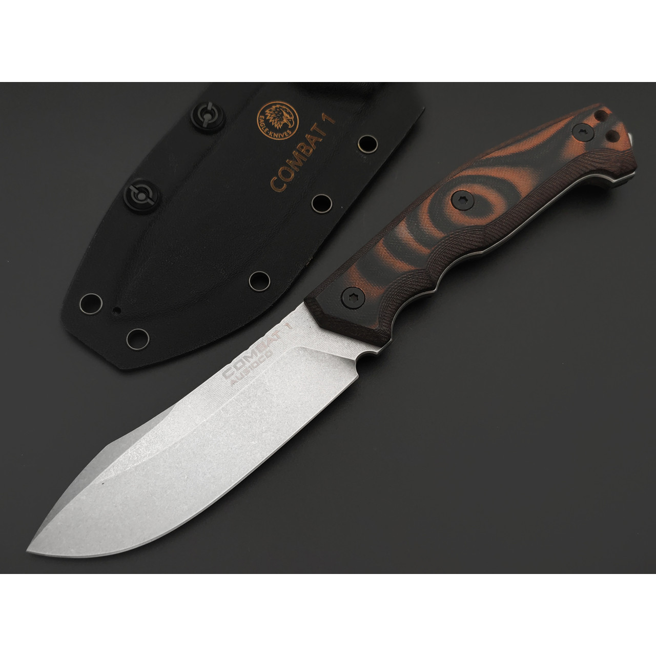 Eagle Knives нож Combat 1 сталь Aus10Co стоунвош, рукоять G10 чёрный с красным