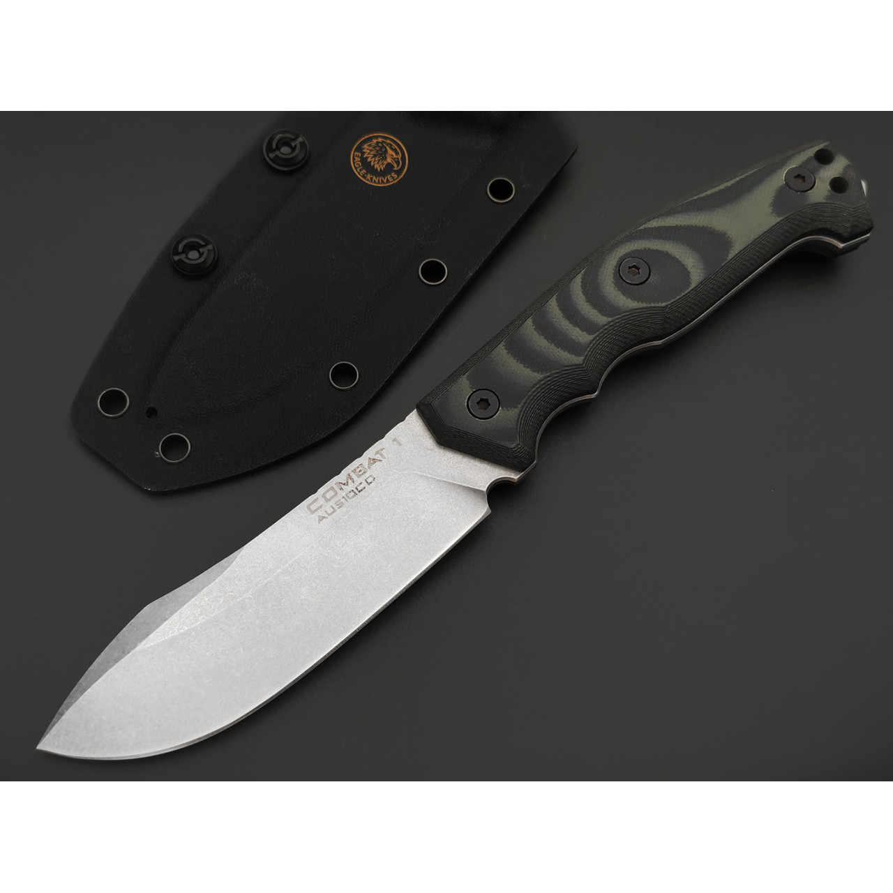 Eagle Knives нож Combat 1 сталь Aus10Co стоунвош, рукоять G10 чёрный с зелёным