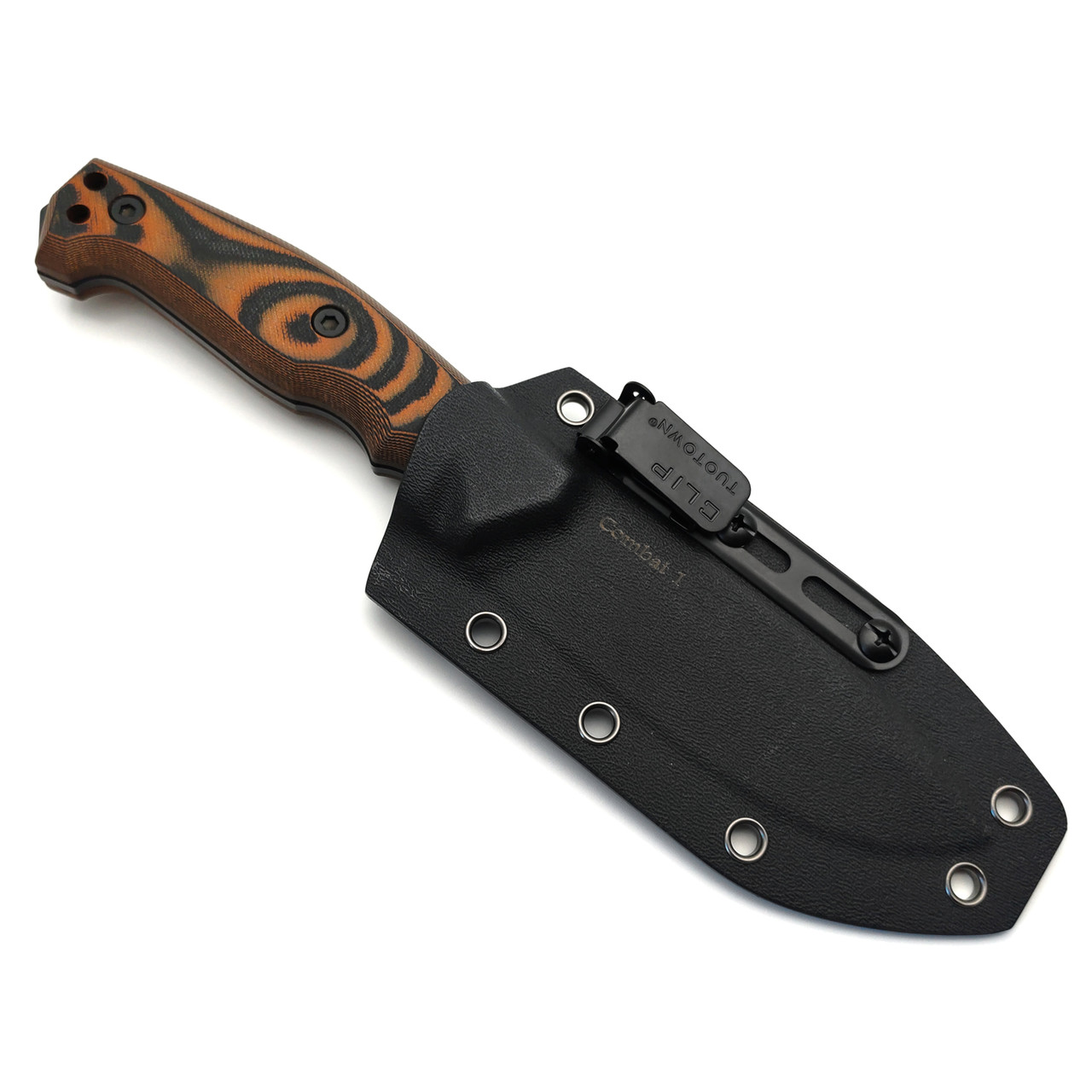 Eagle Knives нож Combat 1 сталь Aus10Co чёрная, рукоять G10 чёрный с оранжевым