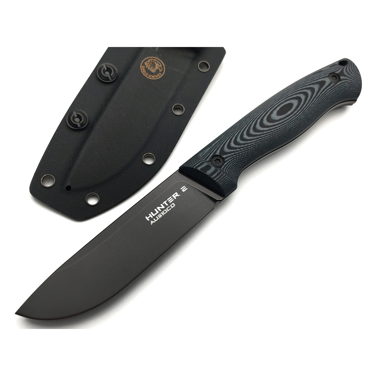 Eagle Knives нож Hunter 2 сталь Aus-10Co чёрная, рукоять G10 чёрный с серым