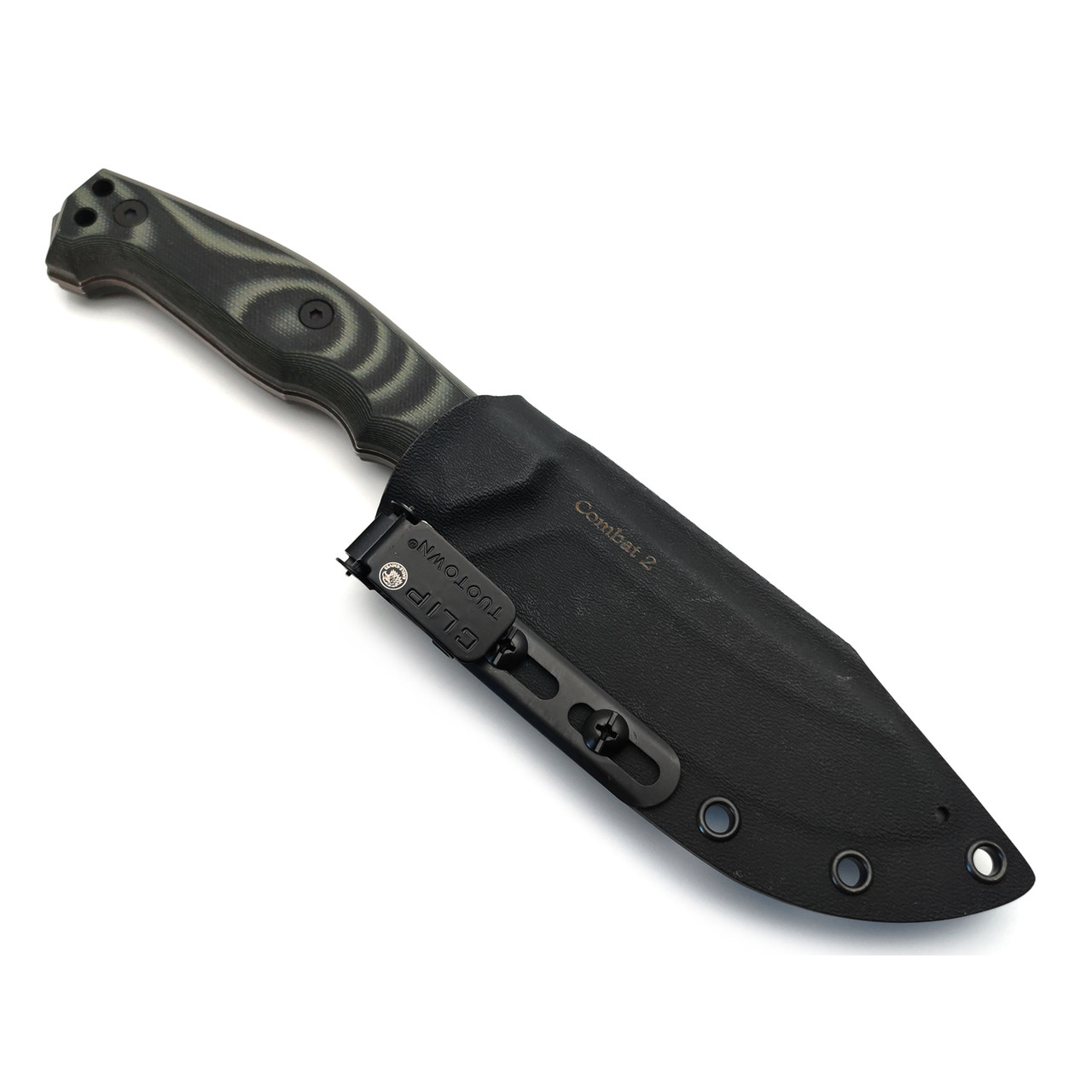 Eagle Knives нож Combat 2 сталь Aus-10Co блэквош, рукоять G10 чёрный с зелёным