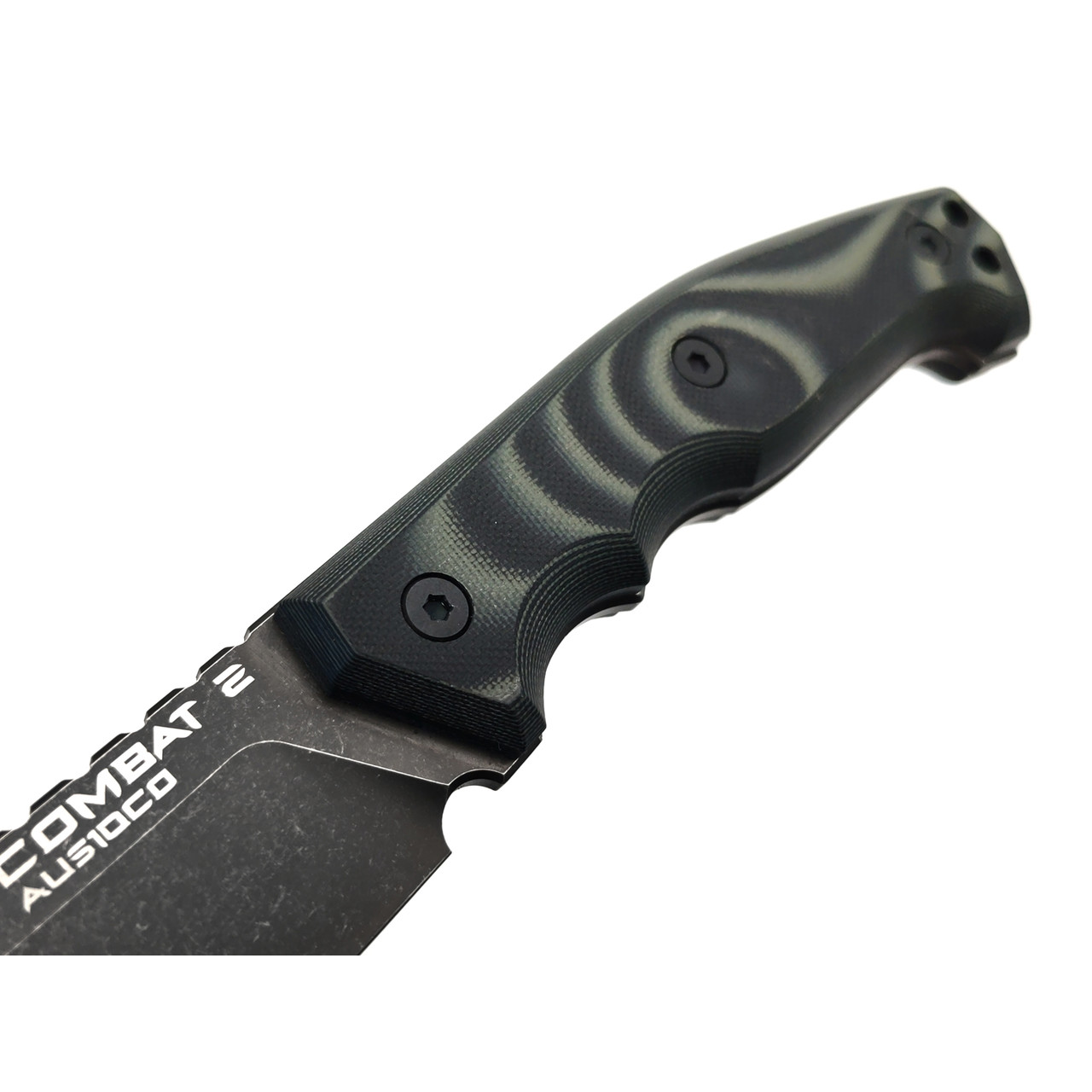 Eagle Knives нож Combat 2 сталь Aus-10Co блэквош, рукоять G10 чёрный с зелёным