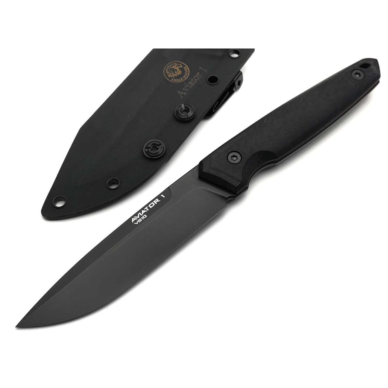 Eagle Knives нож Aviator 1 сталь VG-10 чёрная, рукоять G10 с карбоном