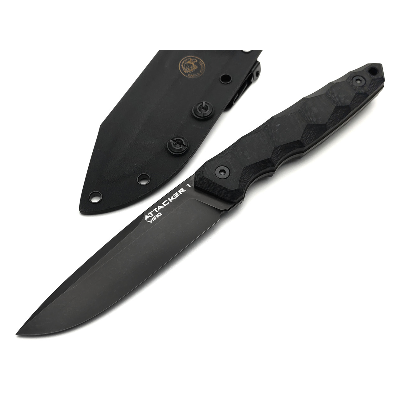 Eagle Knives нож Attacker 1 сталь VG-10 чёрная, рукоять G10 с карбоном