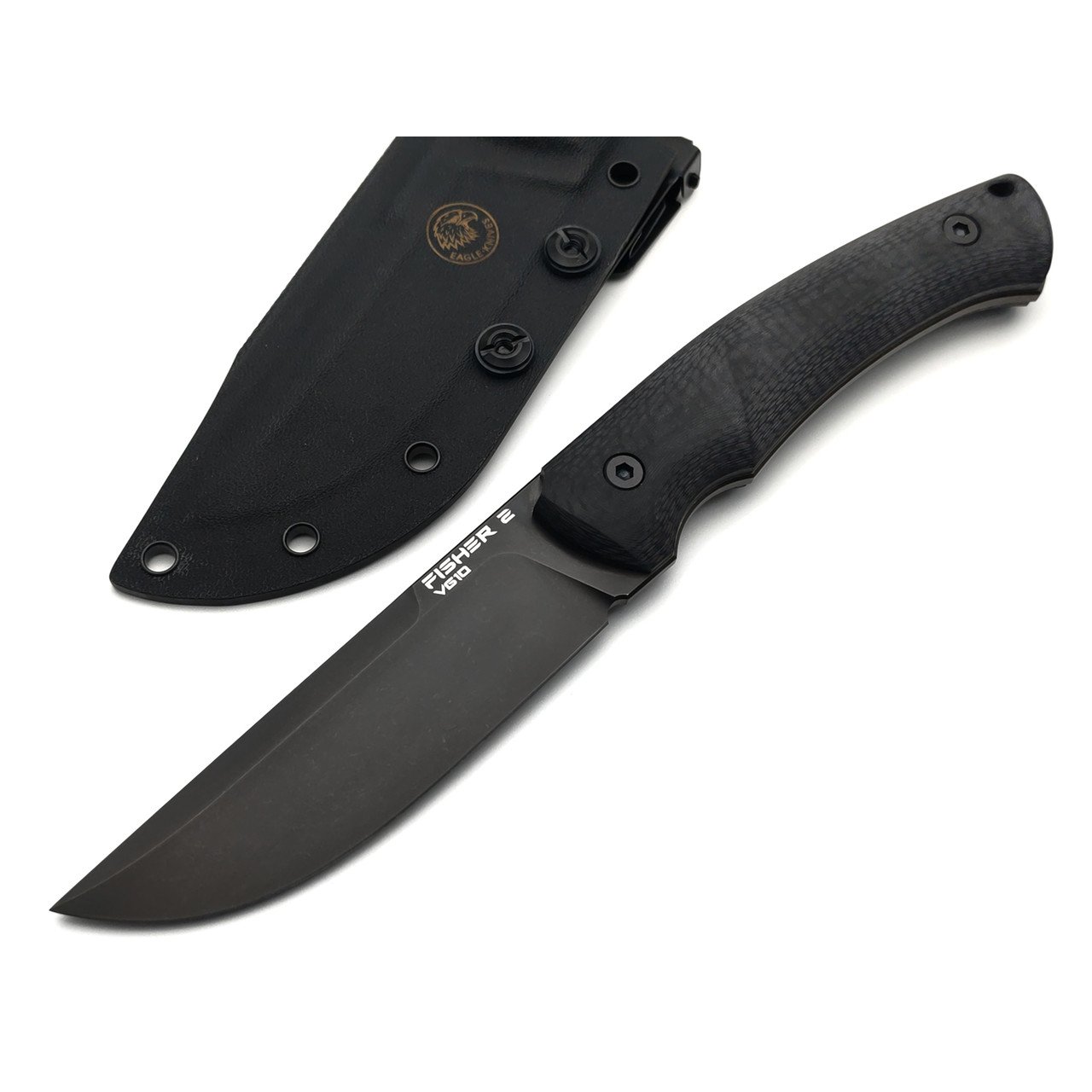 Eagle Knives нож Fisher 2 сталь VG-10 чёрная, рукоять G10 с карбоном