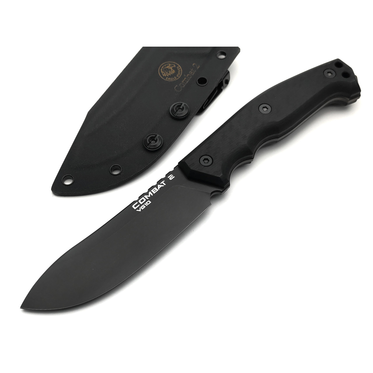 Eagle Knives нож Combat 2 сталь VG-10 чёрная, рукоять G10 с карбоном
