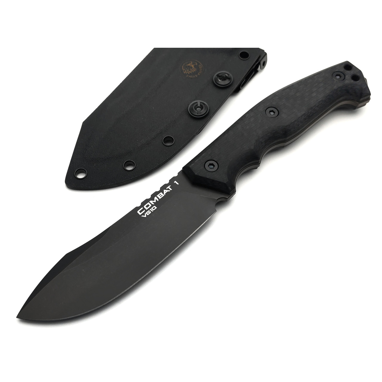 Eagle Knives нож Combat 1 сталь VG-10 чёрная, рукоять G10 с карбоном
