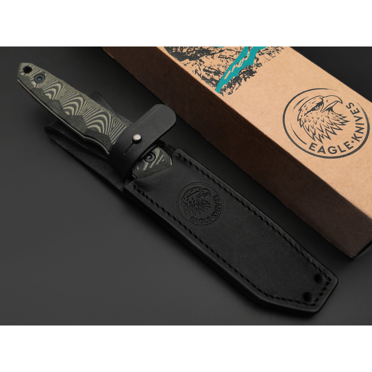 Eagle Knives нож Attacker 1 сталь D2 стоунвош, рукоять G10 чёрный с зелёным