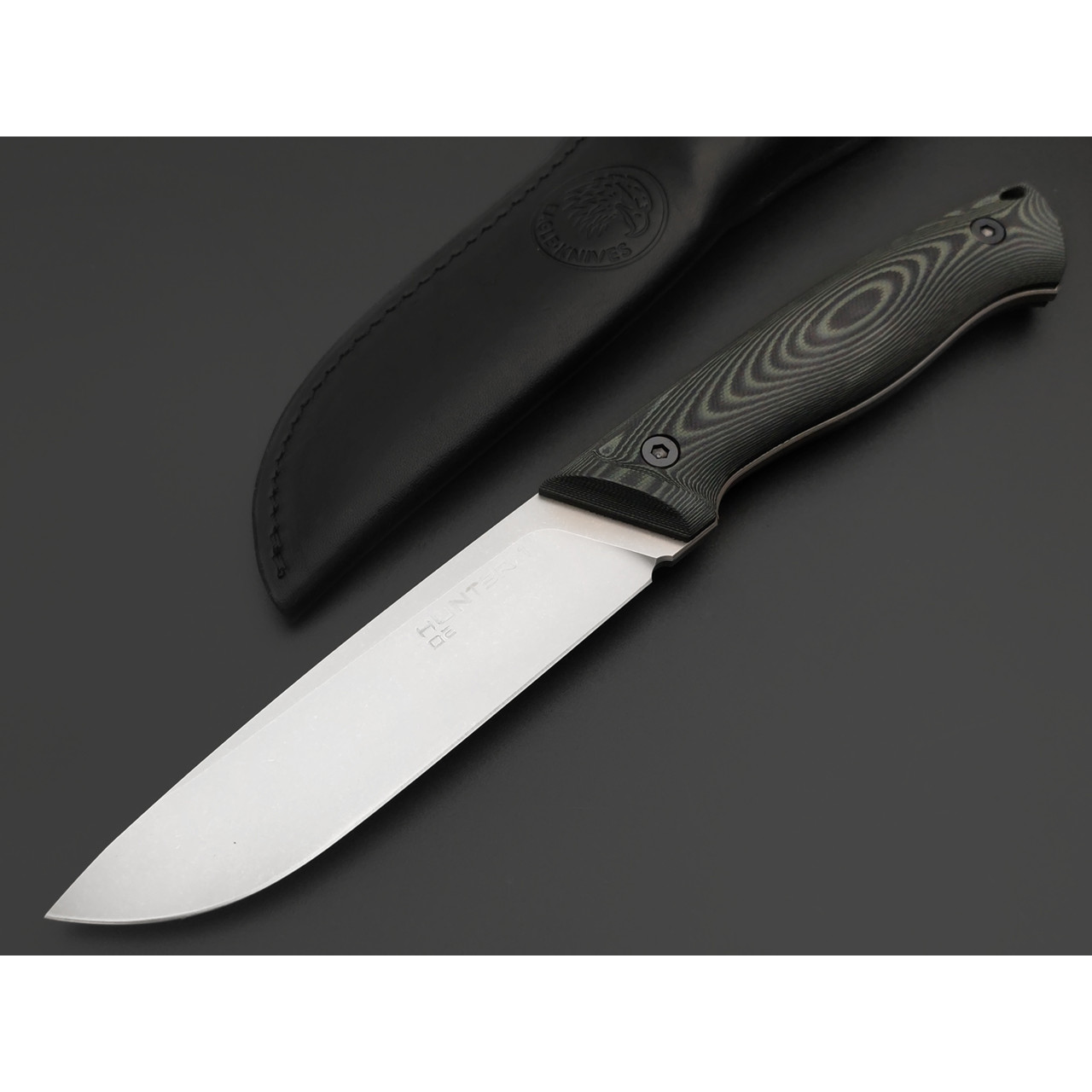 Eagle Knives нож Hunter 1 сталь D2 стоунвош, рукоять G10 чёрный с зелёным