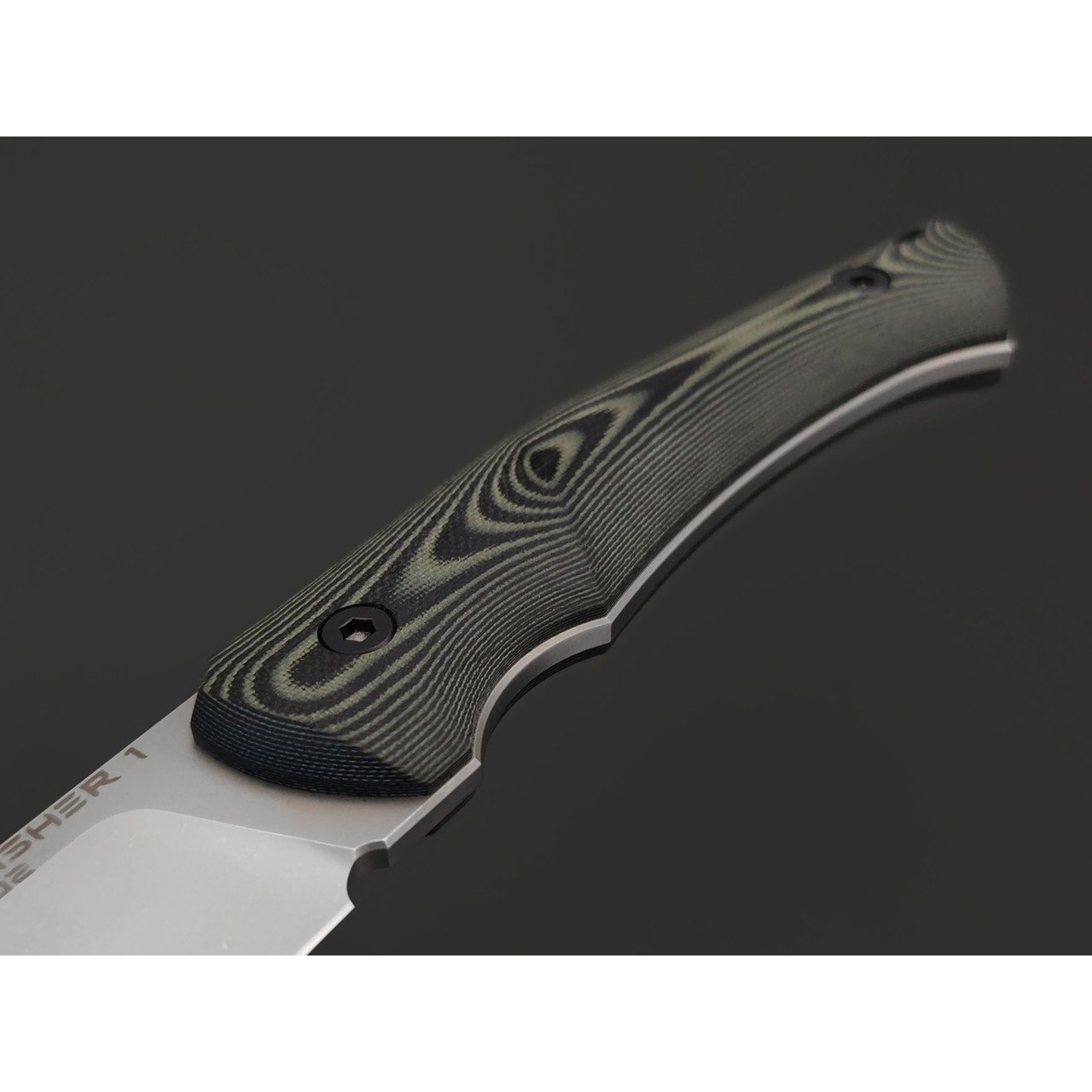Eagle Knives нож Fisher 1 сталь D2 стоунвош, рукоять G10 чёрный с зелёным