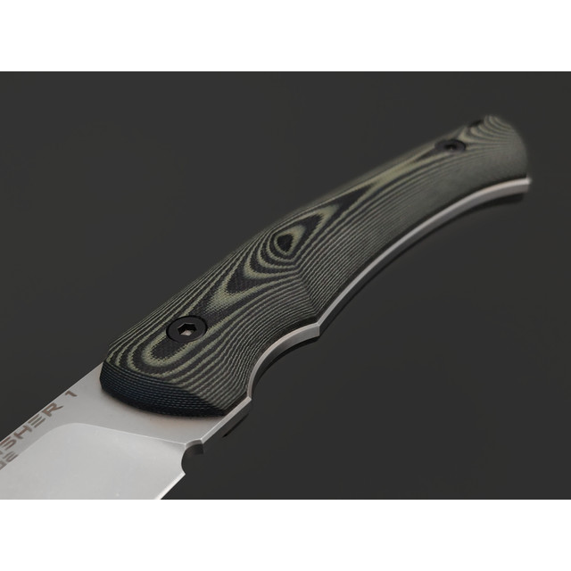 Eagle Knives нож Fisher 1 сталь D2 стоунвош, рукоять G10 чёрный с зелёным