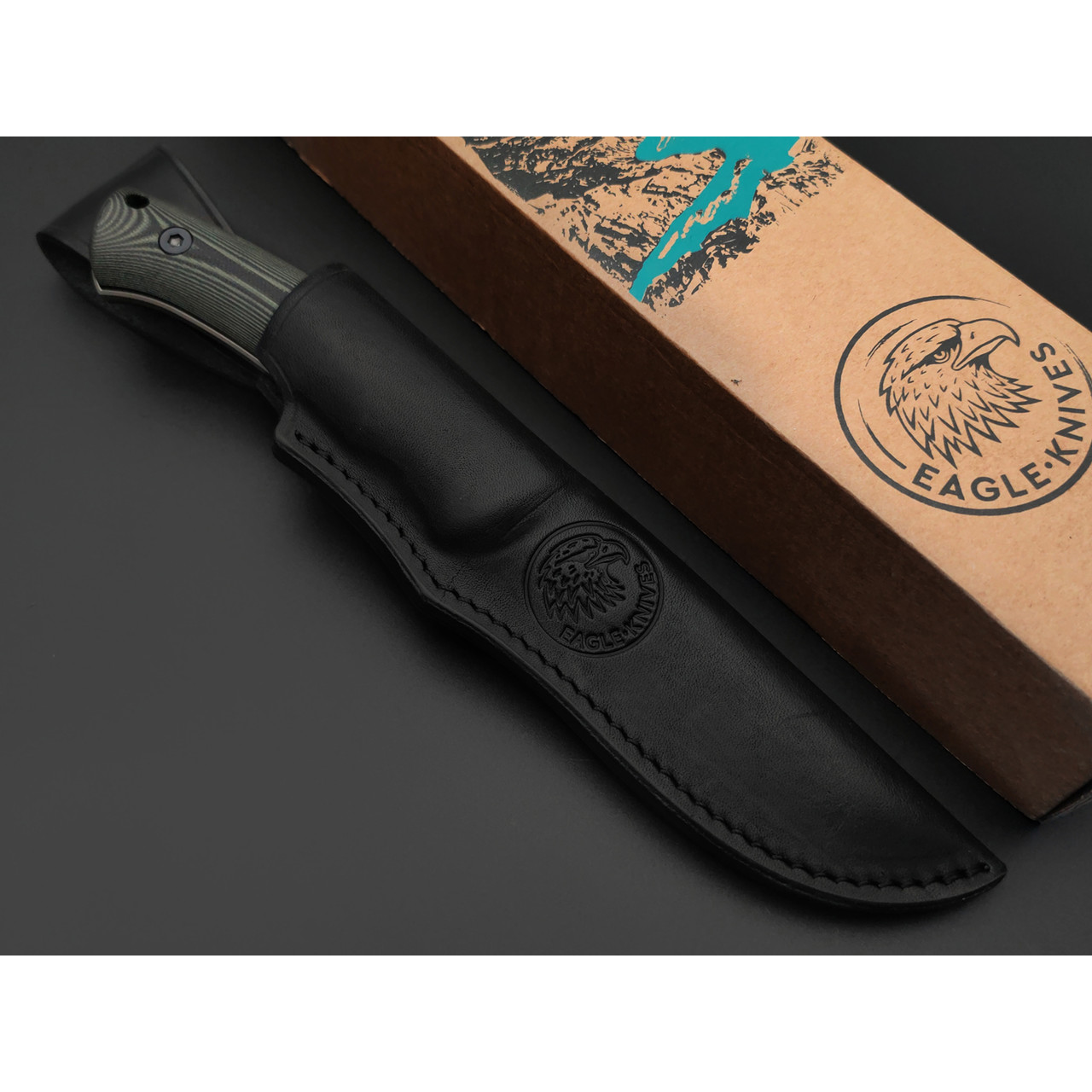 Eagle Knives нож Fisher 2 сталь D2 стоунвош, рукоять G10 чёрный с зелёным