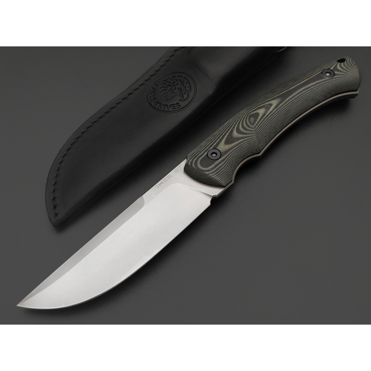 Eagle Knives нож Fisher 2 сталь D2 стоунвош, рукоять G10 чёрный с зелёным