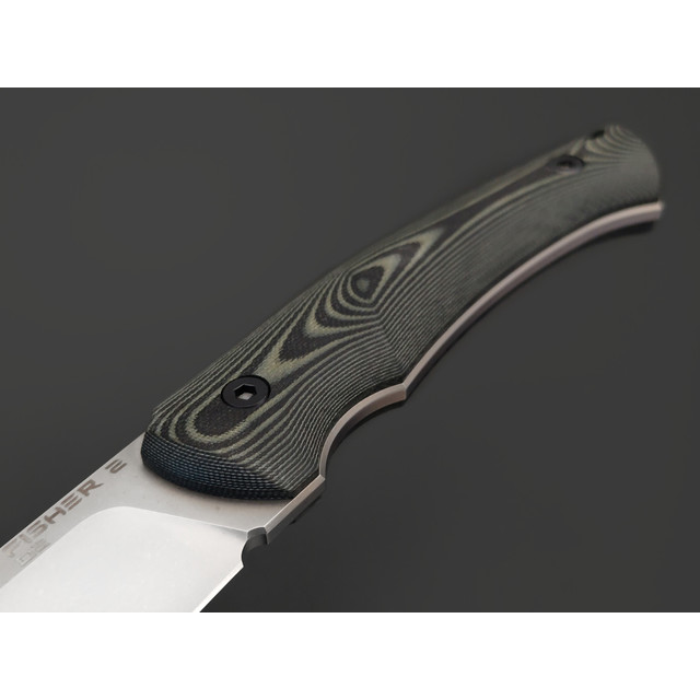 Eagle Knives нож Fisher 2 сталь D2 стоунвош, рукоять G10 чёрный с зелёным