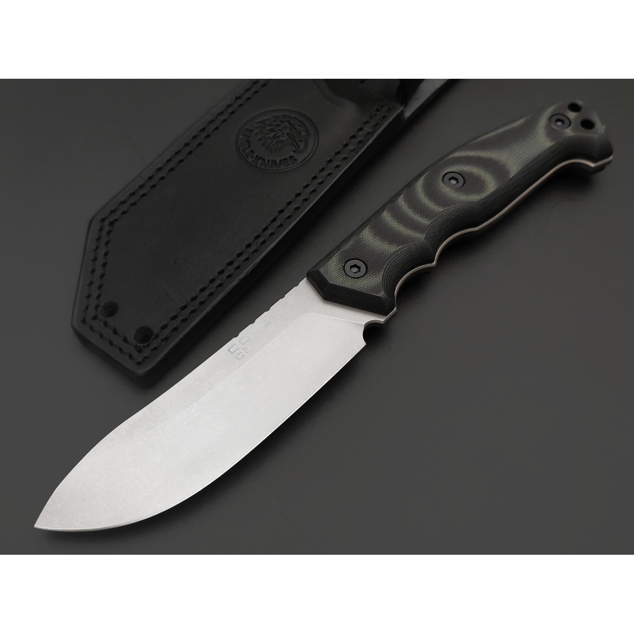 Eagle Knives нож Combat 2 сталь D2 стоунвош, рукоять G10 чёрный с зелёным