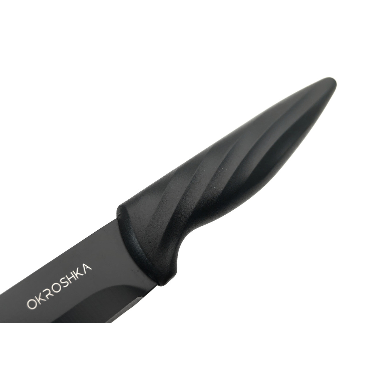 Okroshka овощной нож Crouton OK912P-B-VG сталь 5Cr15MoV, чёрное покрытие, рукоять Полимер