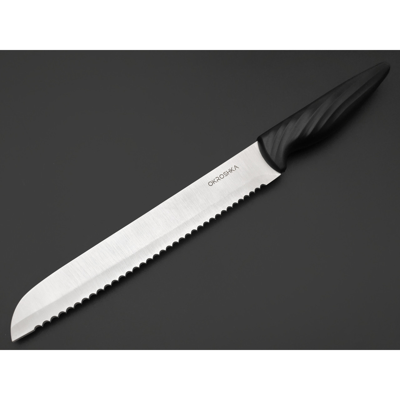 Okroshka хлебный нож Crouton OK912P-W-BR сталь 5Cr15MoV, рукоять Полимер