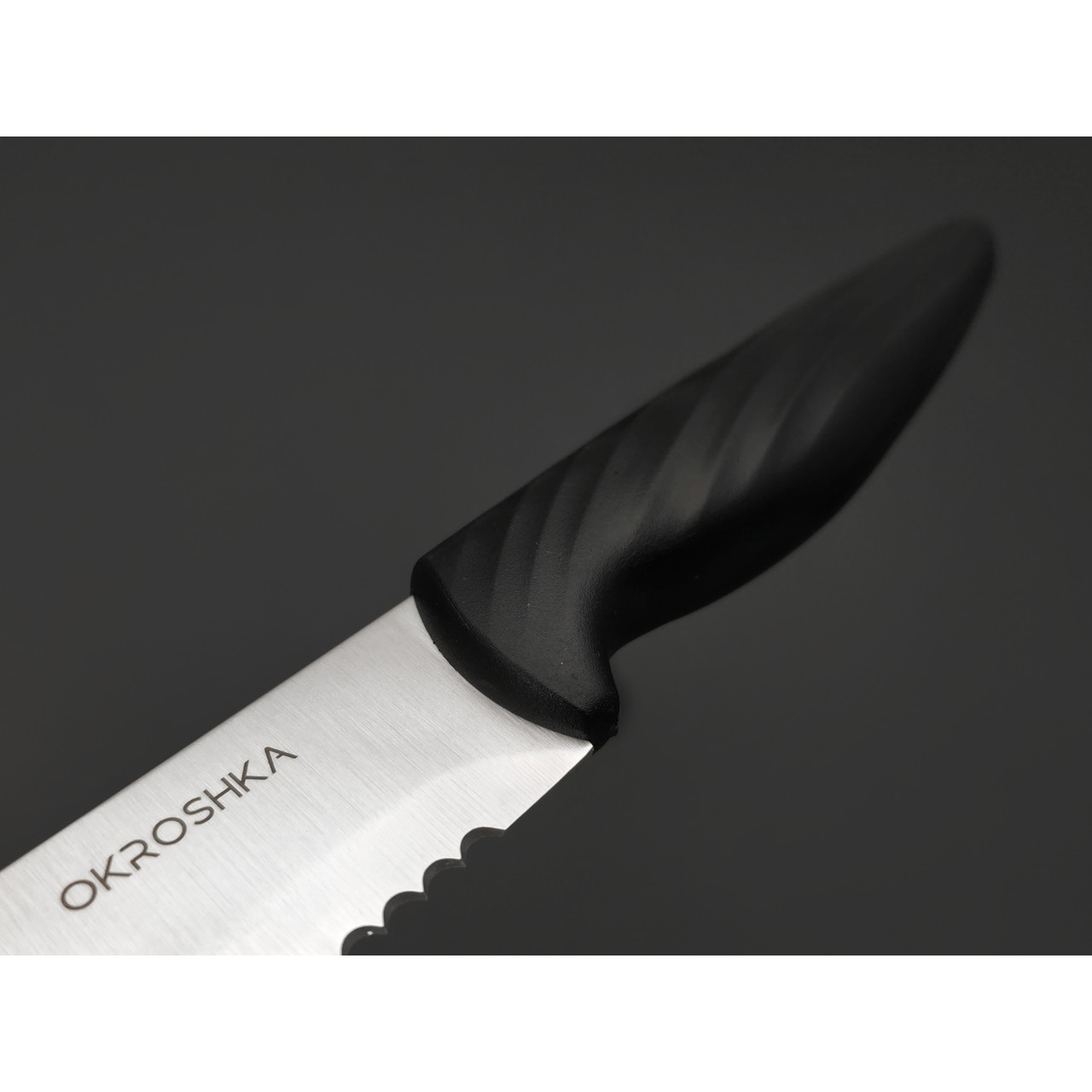 Okroshka хлебный нож Crouton OK912P-W-BR сталь 5Cr15MoV, рукоять Полимер