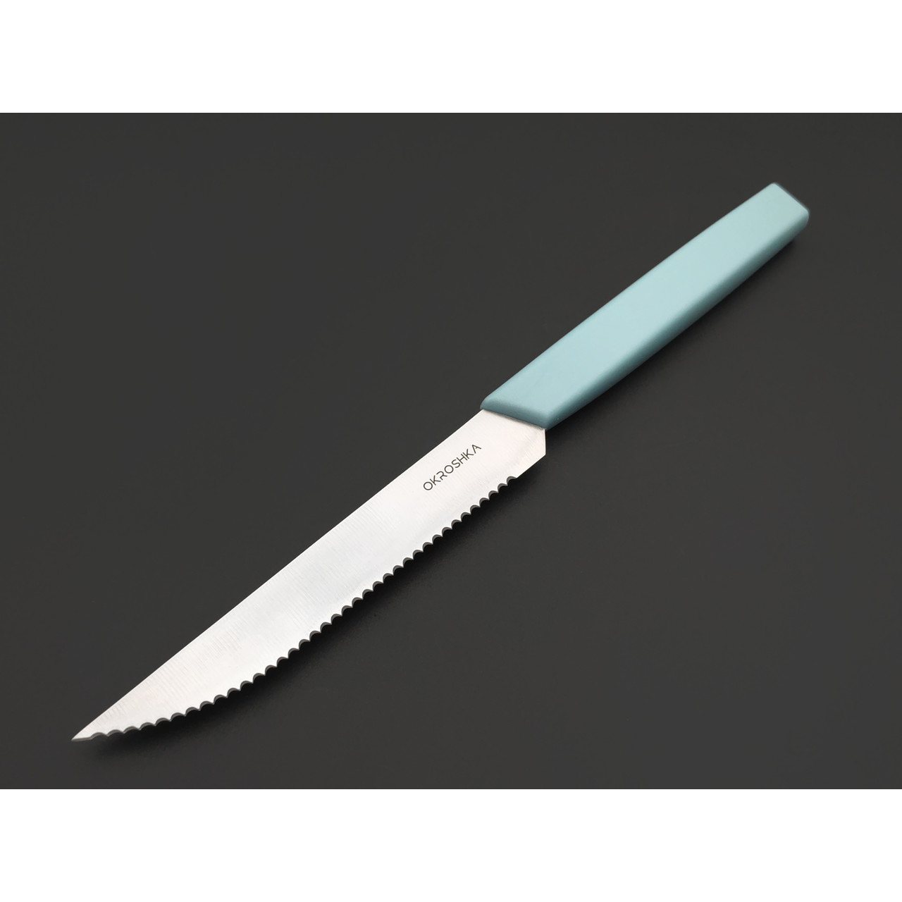 Okroshka нож для стейка Salad OK225P-BL-STS сталь 5Cr15MoV, рукоять Полимер голубой