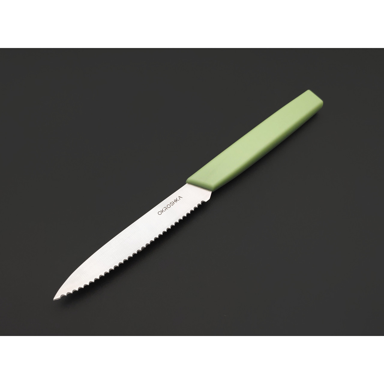 Okroshka нож для фруктов и овощей Salad OK225P-GN-FRS сталь 5Cr15MoV, рукоять Полимер зелёный