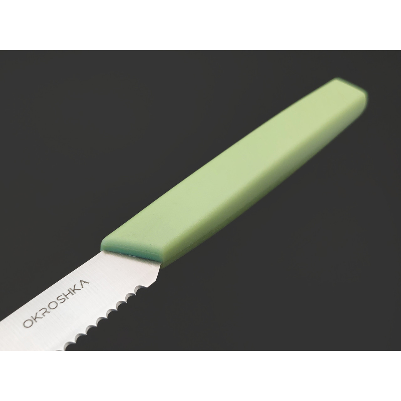 Okroshka нож для фруктов и овощей Salad OK225P-GN-FRS сталь 5Cr15MoV, рукоять Полимер зелёный