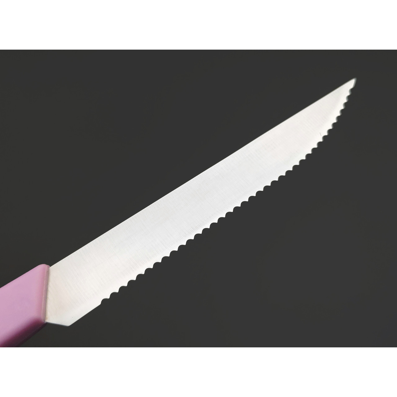 Okroshka нож для стейка Salad OK225P-PN-STS сталь 5Cr15MoV, рукоять Полимер розовый