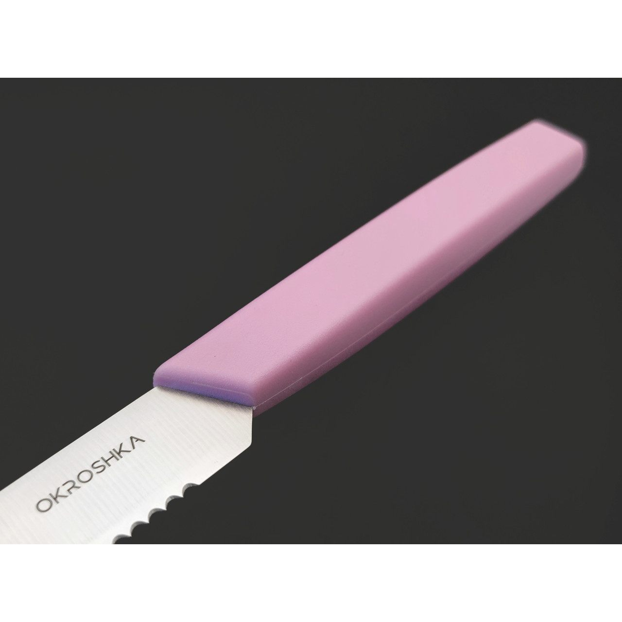 Okroshka нож для стейка Salad OK225P-PN-STS сталь 5Cr15MoV, рукоять Полимер розовый