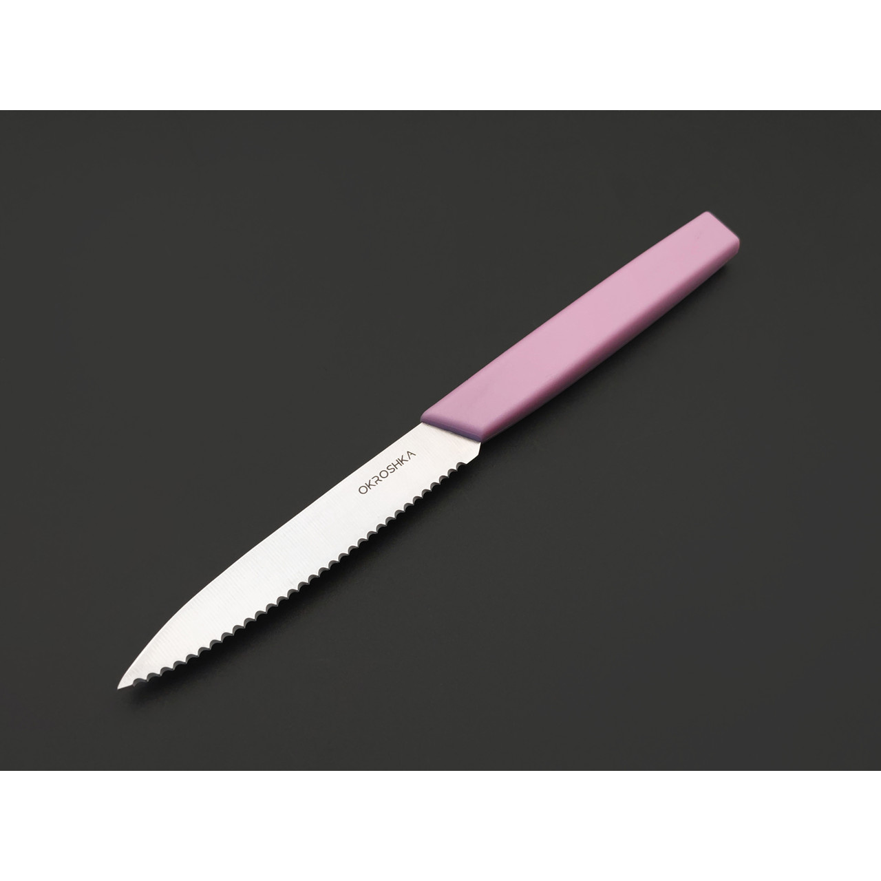 Okroshka нож для фруктов и овощей Salad OK225P-PN-FRS сталь 5Cr15MoV, рукоять Полимер розовый