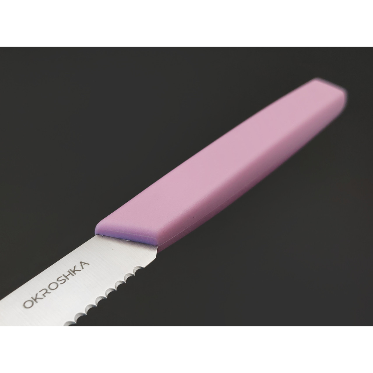 Okroshka нож для фруктов и овощей Salad OK225P-PN-FRS сталь 5Cr15MoV, рукоять Полимер розовый