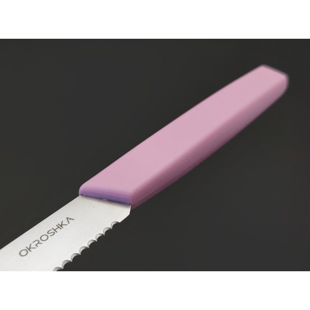Okroshka нож для фруктов и овощей Salad OK225P-PN-FRS сталь 5Cr15MoV, рукоять Полимер розовый