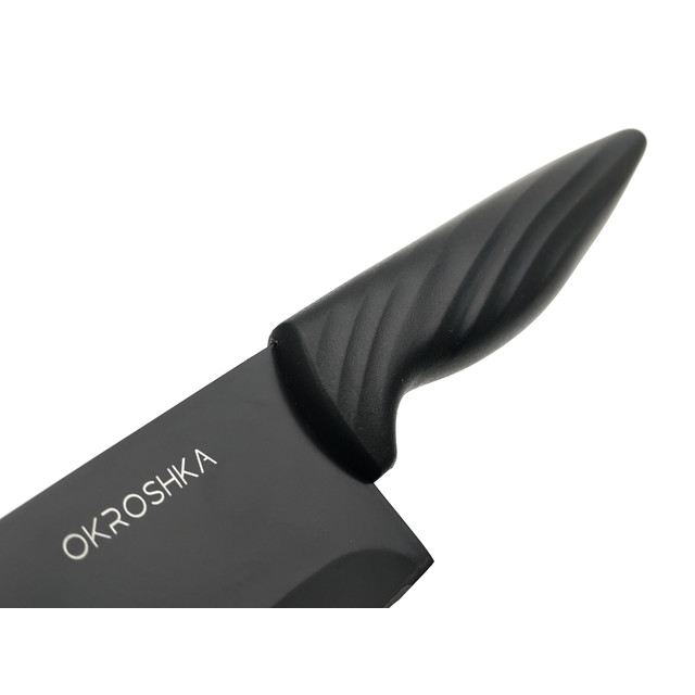 Okroshka поварской нож Crouton OK912P-B-CH сталь 5Cr15MoV, чёрное покрытие, рукоять Полимер