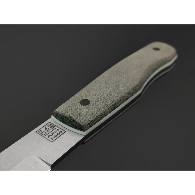 Zh Knives нож Сапёр сталь N690 стоунвош, рукоять Микарта серая, G10 белый