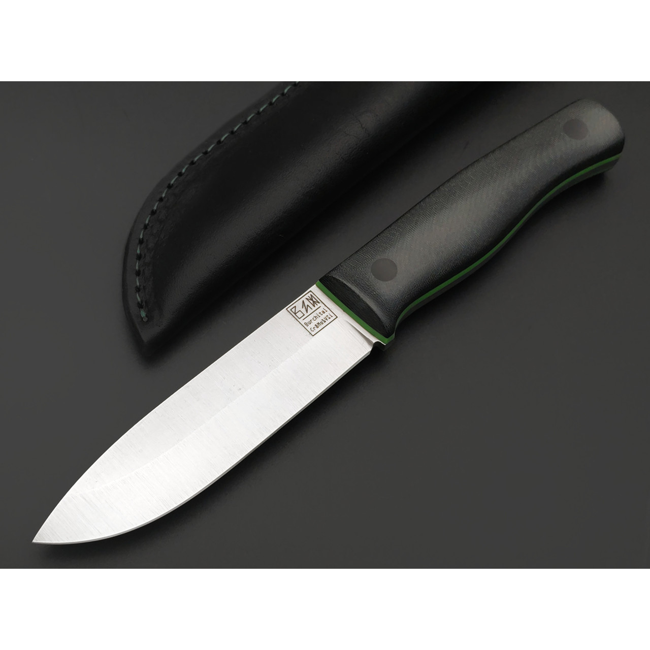 Zh Knives нож Топь сталь Cr8Mo1VSi сатин, рукоять Микарта тёмно-зелёная, G10 зелёный