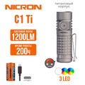 NICRON светодиодный тактический фонарик C1 Titanium 1200LM IPX8 NICRON светодиодный тактический фонарик C1 Titanium 1200LM IPX8