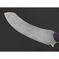 Волчий Век нож Кондрат 12 сталь PGK WA травление Асфальт, рукоять G10 фиолетовый, латунь