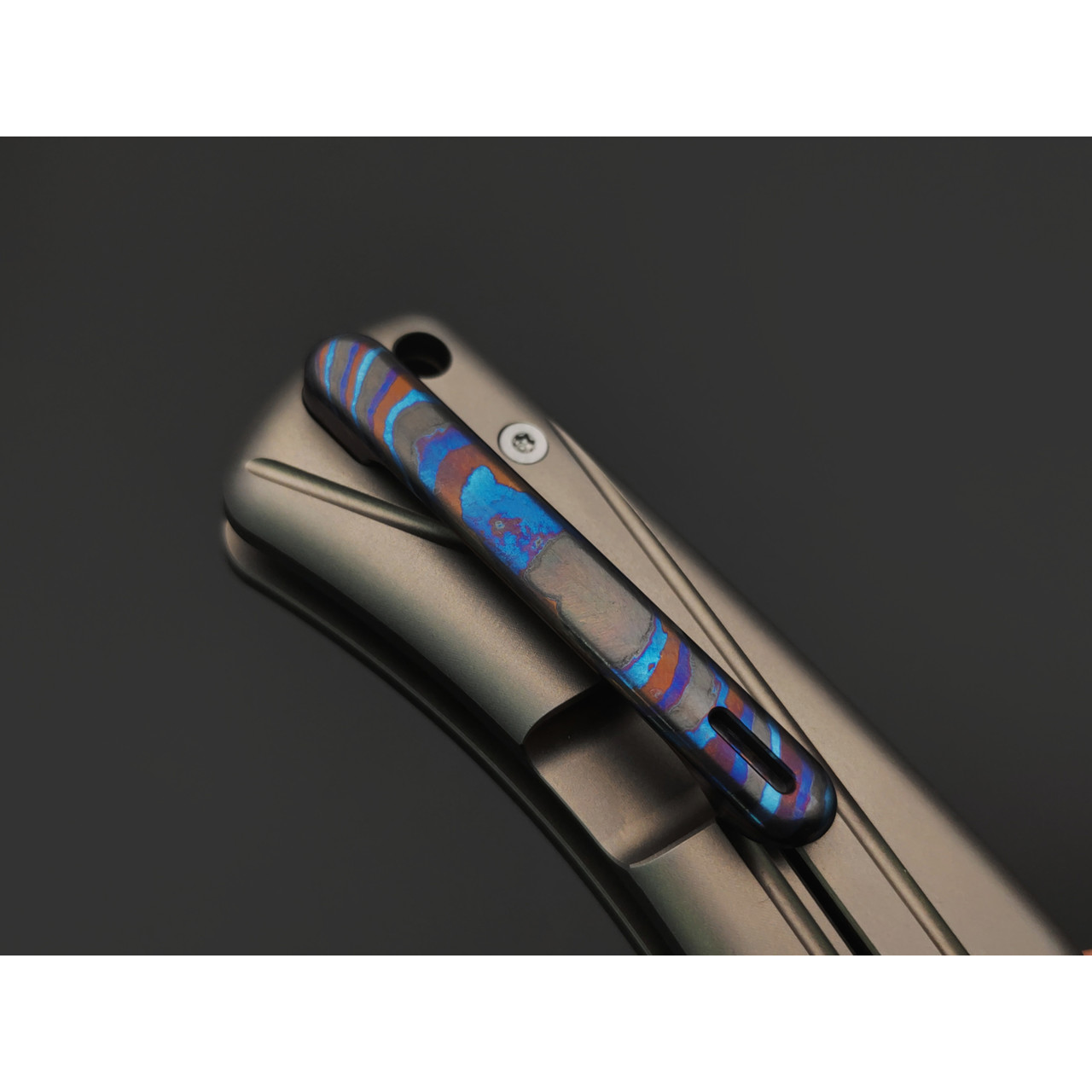Dr.Tech складной нож Aventur D9042BR сталь M390, рукоять Титан TC4 бронзовый, zirconium alloy Damascus