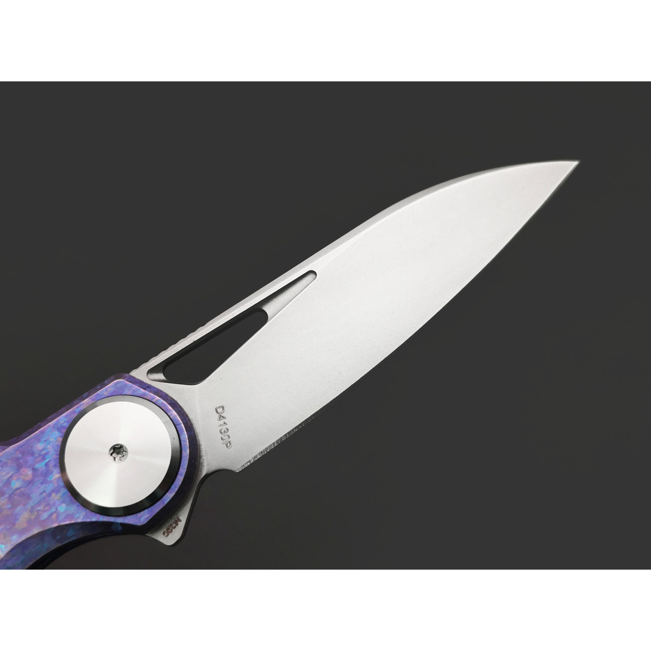 Dr.Tech складной нож Ondin Pro D4130P сталь M390, рукоять Титан TC4 фиолетовый