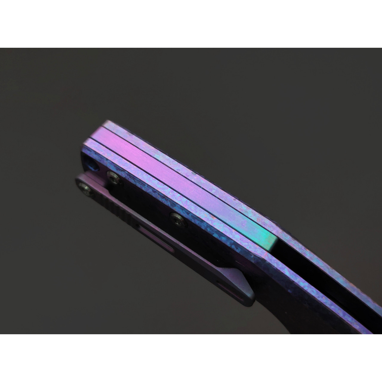 Dr.Tech складной нож Ondin Pro D4130P сталь M390, рукоять Титан TC4 фиолетовый