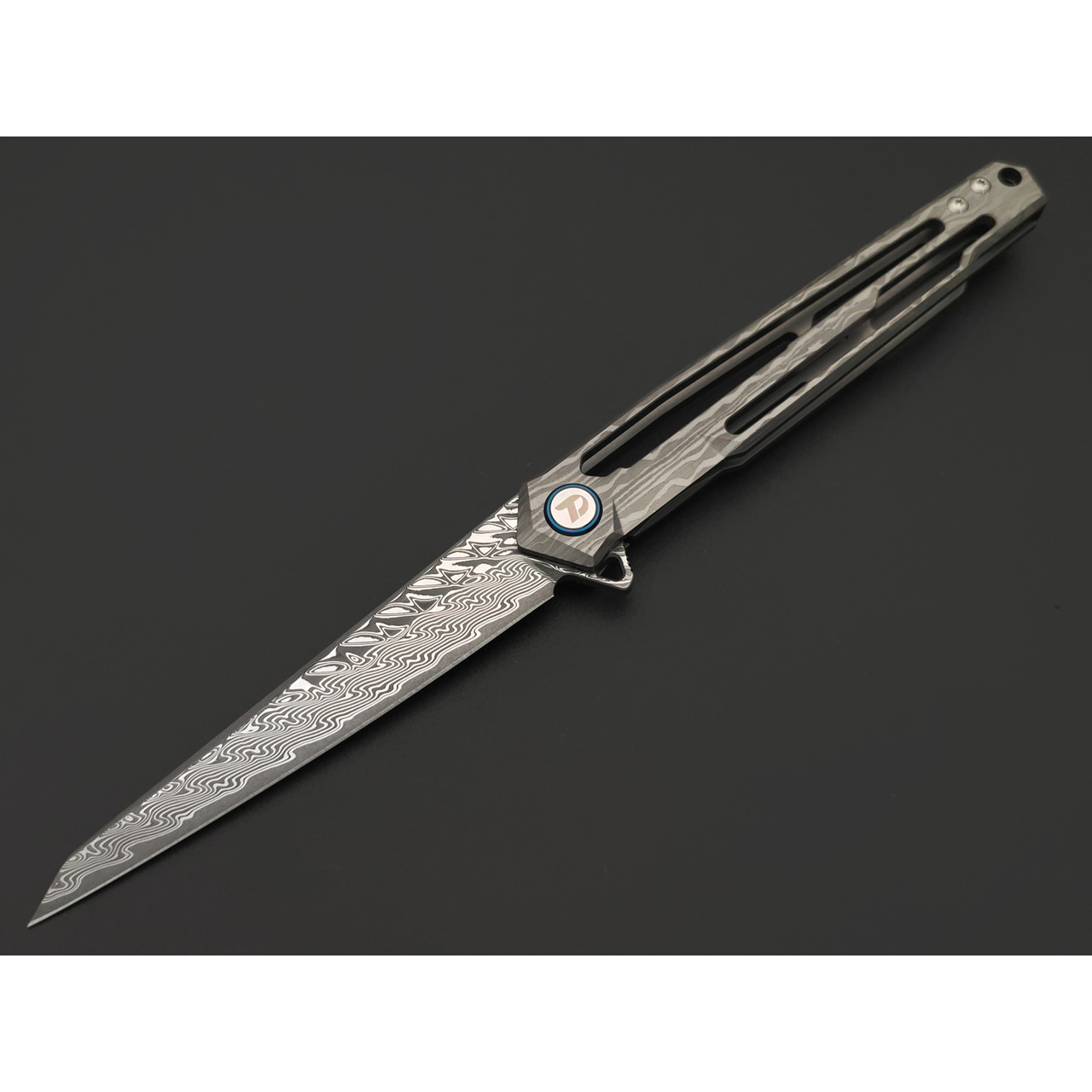 Dr.Tech складной нож Zefiro D7394G сталь Ламинат VG-10 и Дамаск, рукоять Титан TC4 серый