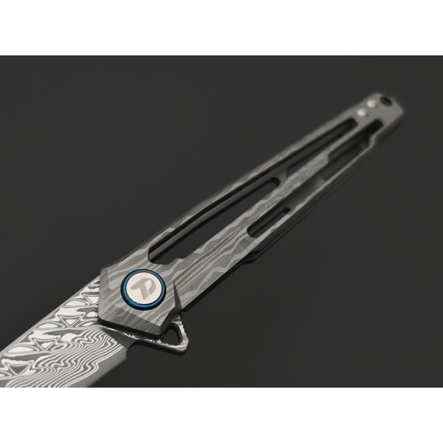 Dr.Tech складной нож Zefiro D7394G сталь Ламинат VG-10 и Дамаск, рукоять Титан TC4 серый
