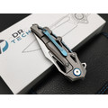 Dr.Tech складной нож Marin D9393G сталь M390, рукоять Титан TC4 серый, карбон чёрный