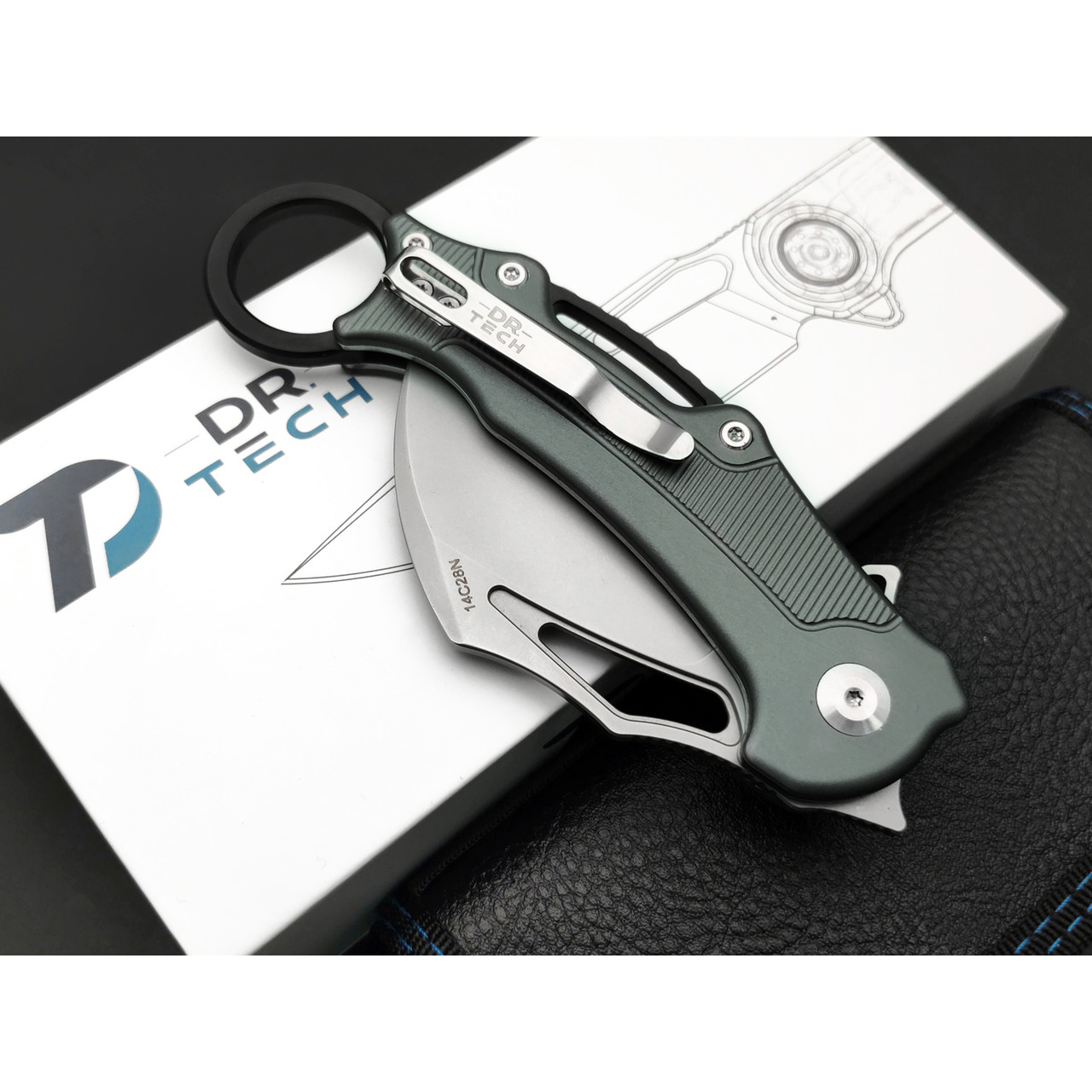 Dr.Tech складной нож Curvy D4221AG сталь 14C28N, рукоять Aluminum gray & black
