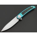 Dr.Tech складной нож Zenith D4288BL сталь M390, рукоять Титан TC4 бирюзовый, карбон Dr.Tech складной нож Zenith D4288BL сталь M390, рукоять Титан TC4 бирюзовый, карбон